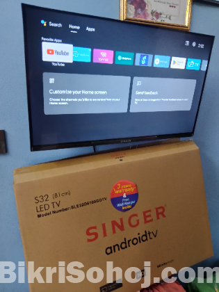 SINGER 32 Inch HD Frameless Android Google